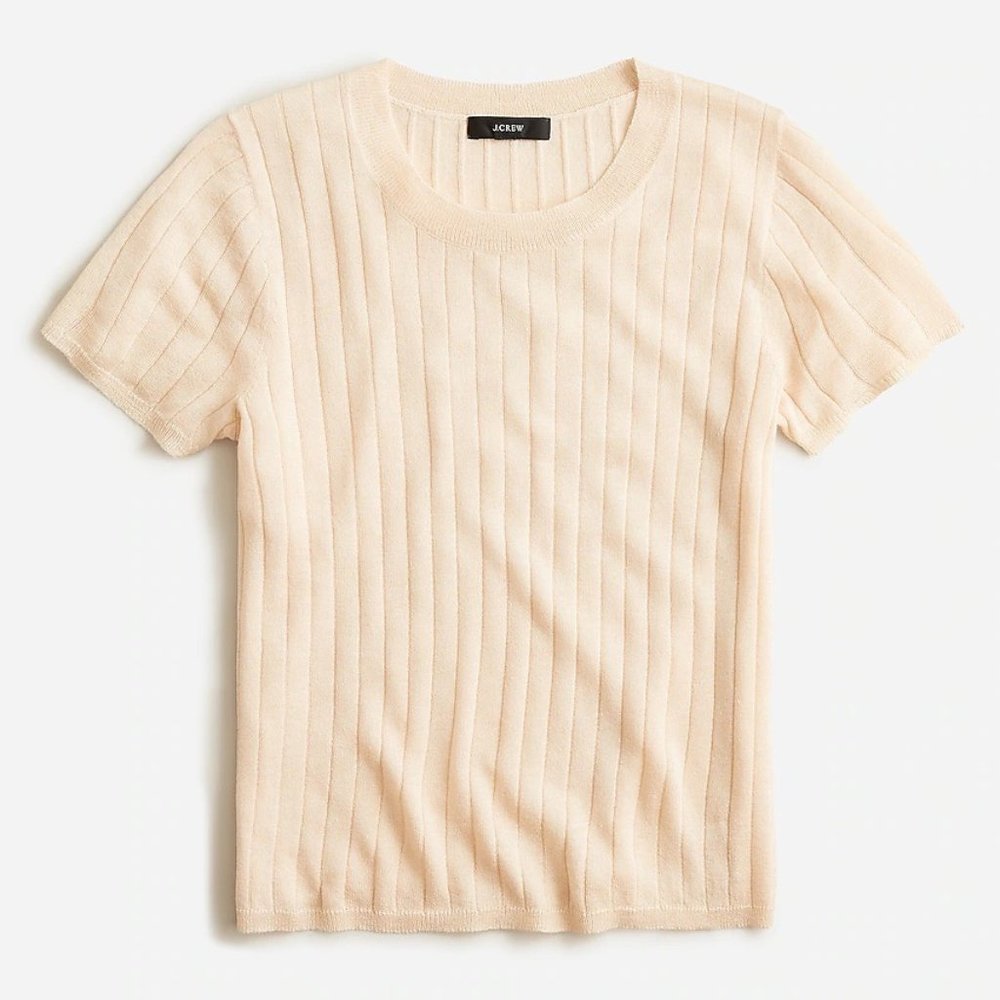 Silk-Cashmere Cropped T-Shirt